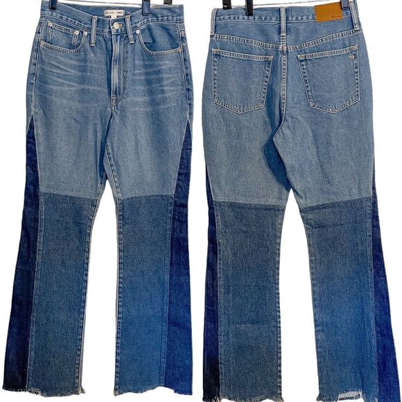 Madewell X ISKO Patchwork Rigid Flare Jeans 27 - Picture 4 of 9